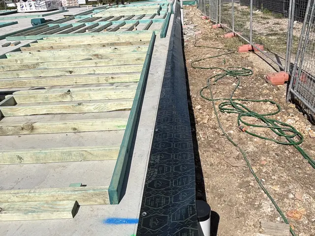 Termite membrane along the subfloor bearers of a new build
